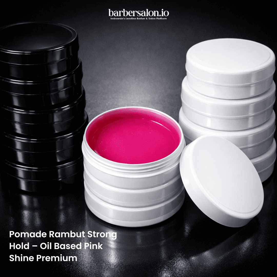 Pomade Rambut Strong Hold - Oil Based Pink Shine Premium