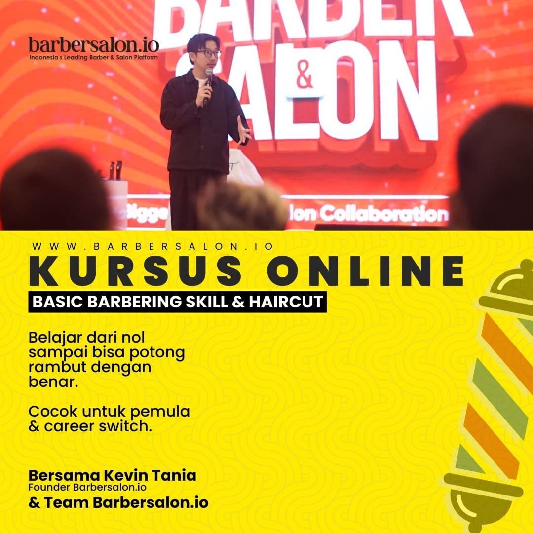 Kursus Online Basic Barbering Skill & Haircut Woman & Men Haircut