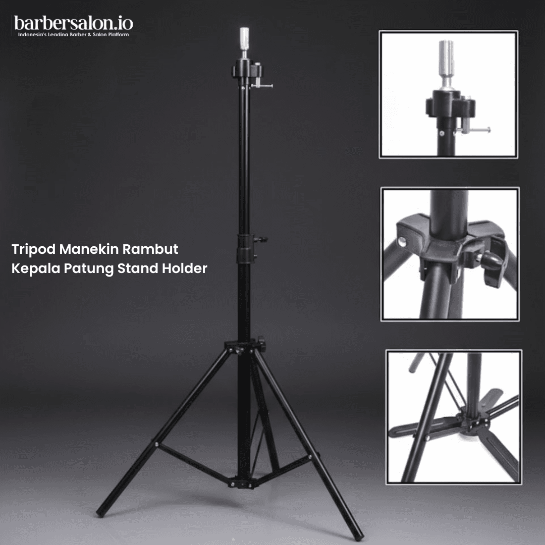 Tripod Manekin Rambut Kepala Patung Stand Holder